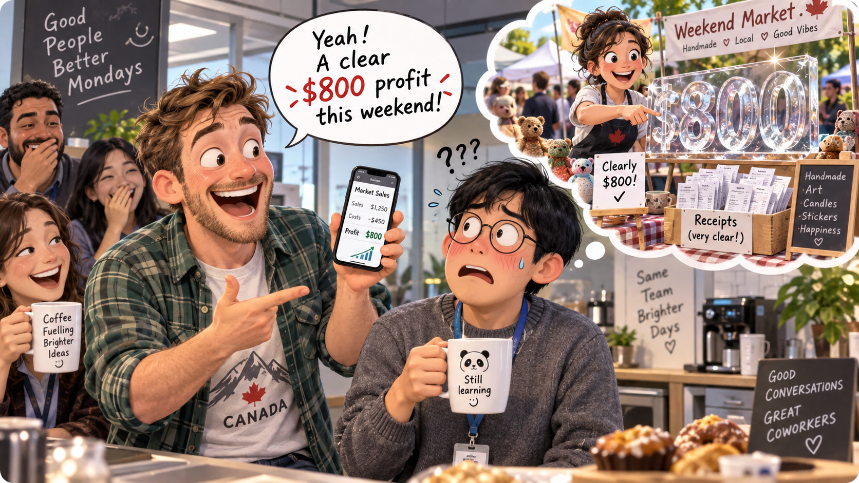 美剧学英语：clear - 加拿大周末市集，同事说赚了“a clear $800”，我还问：哪里写得这么清楚？