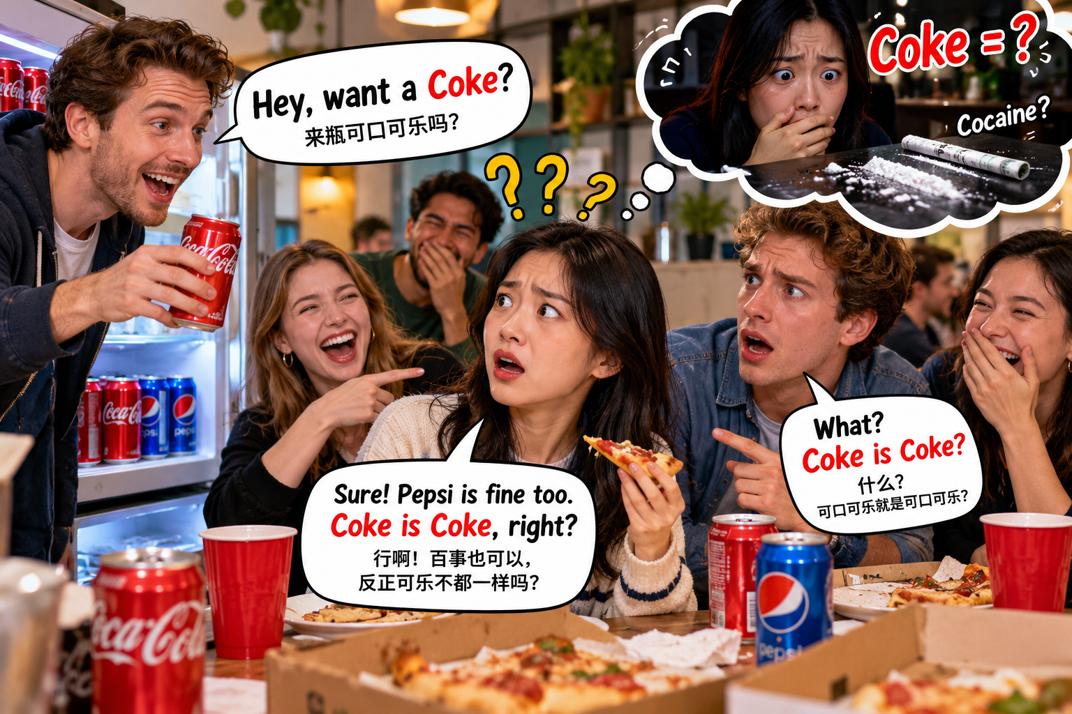 美剧说英语:Coke - 加拿大公司聚餐,同事问我要不要 Coke,我一句话让全桌安静了……