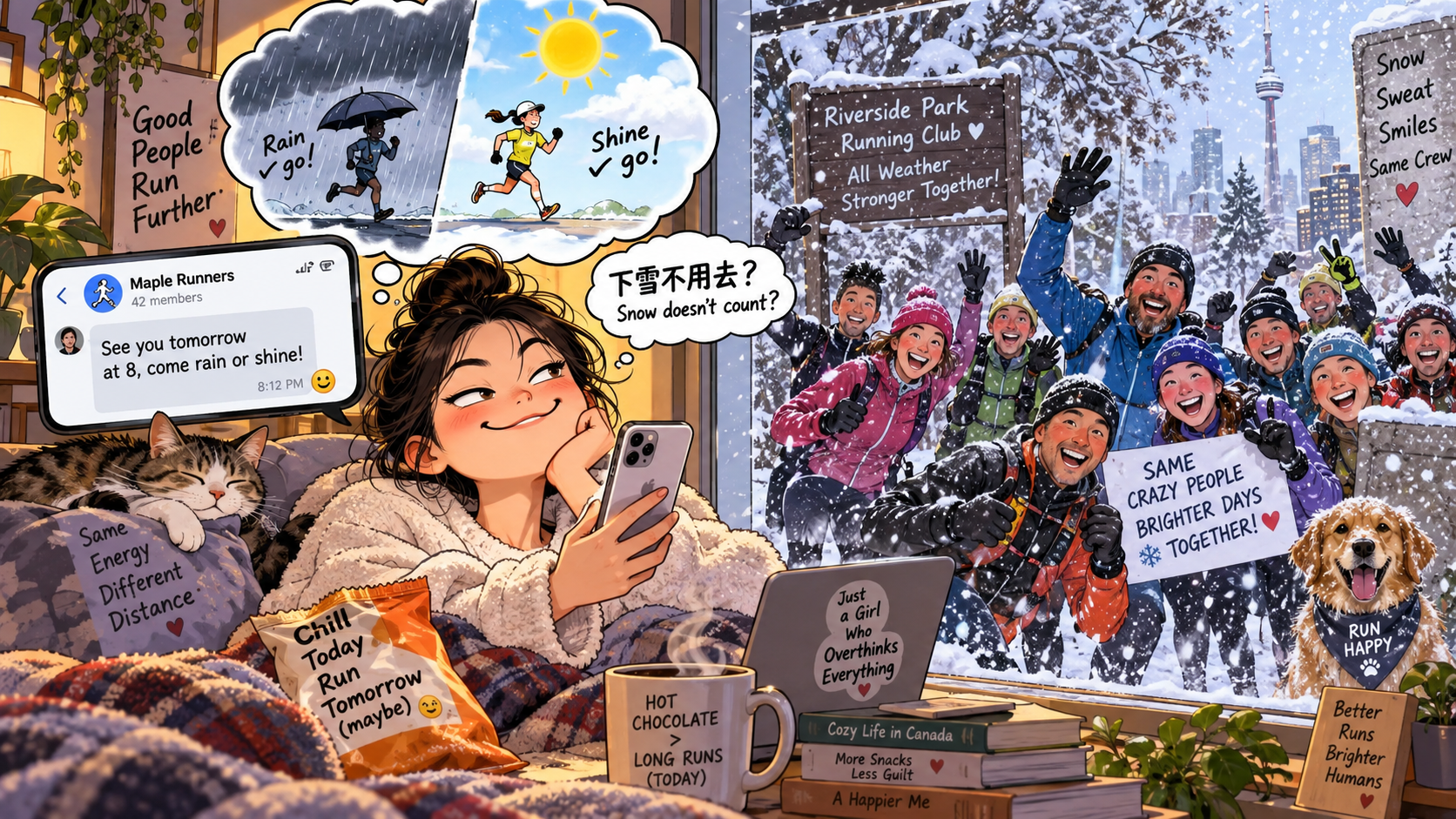 美剧学英语：come rain or shine - 加拿大周末跑团说“come rain or shine”，下雪那天我放心睡到了10点……