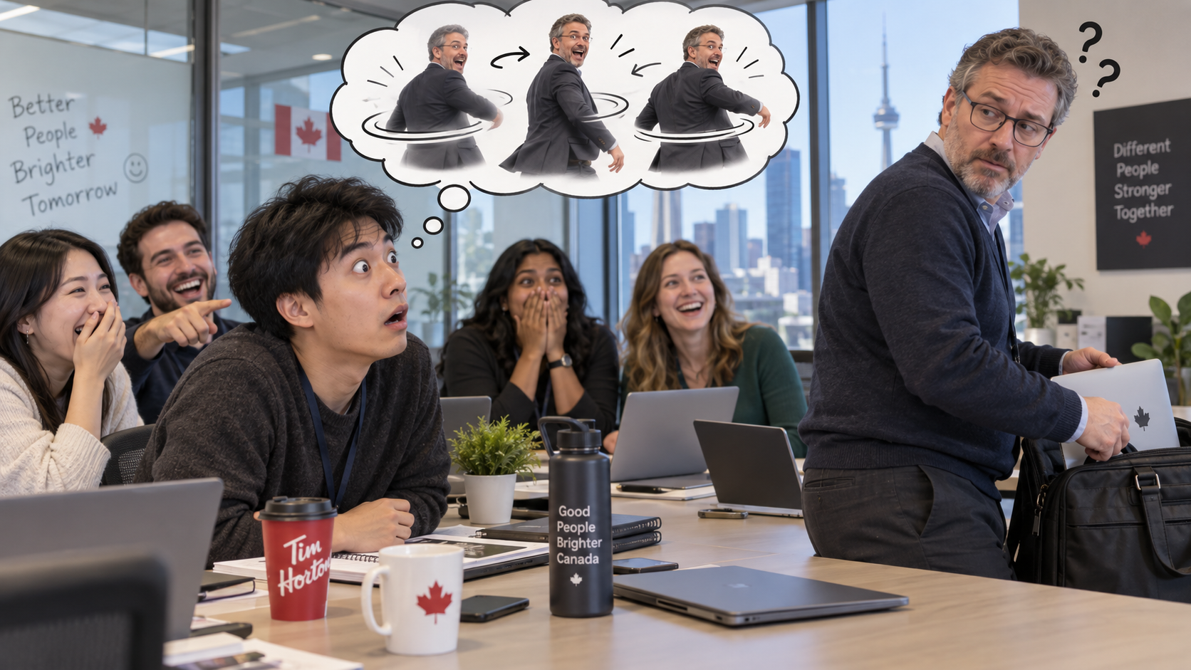 美剧学英语：come round - 加拿大办公室里，同事说老板会“come round”，我一直等他转身……