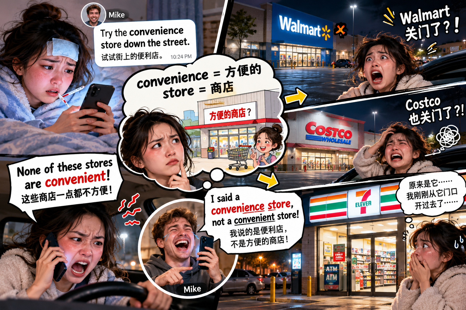 美剧说英语：convenience store - 加拿大半夜买退烧药，同事让我去“方便的商店”，结果我跑错了地方……