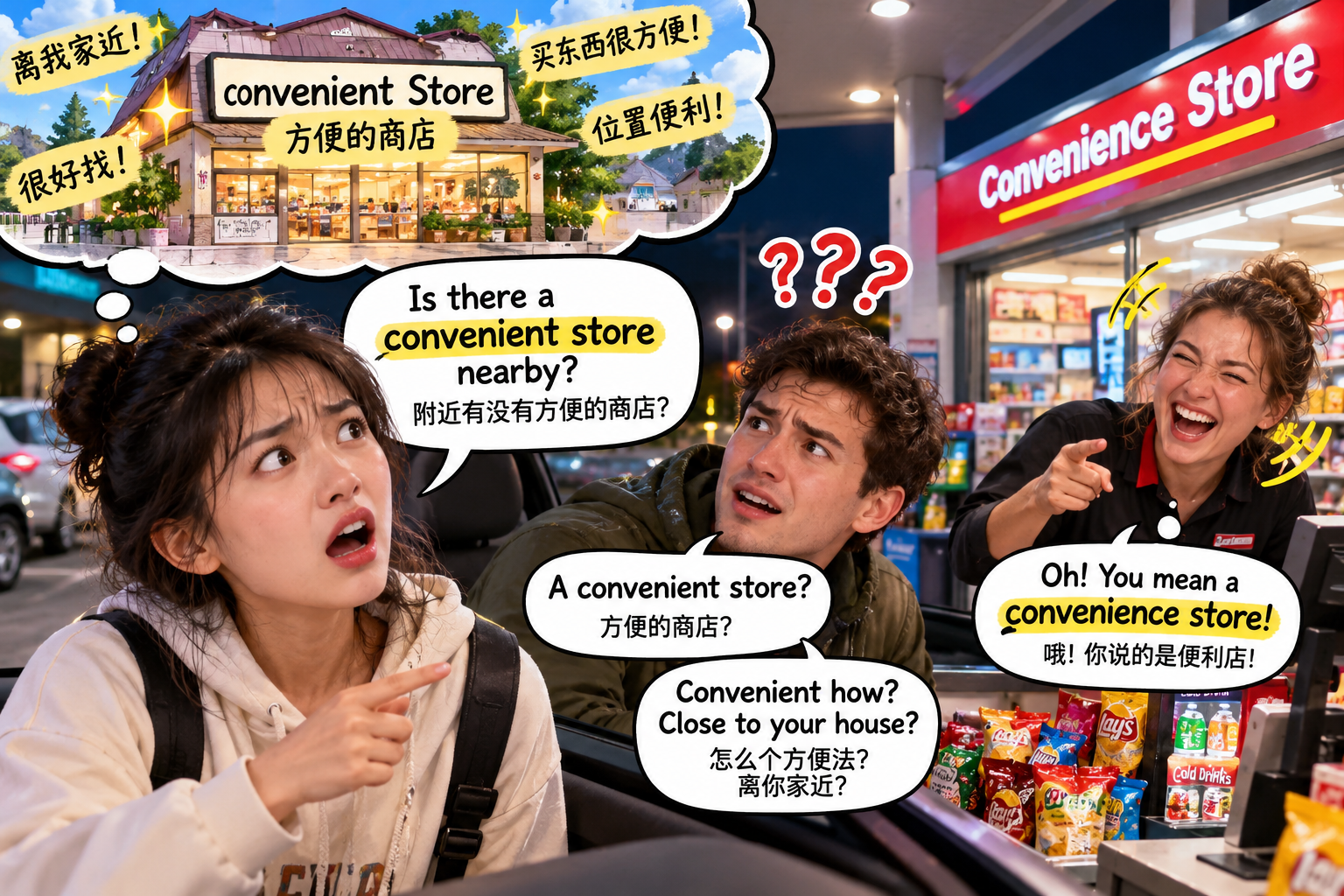 美剧说英语:convenient store - 加拿大加油站买瓶水,我一句“convenient store”把收银员整笑了……