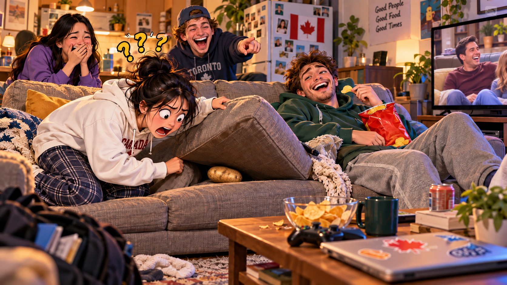 美剧学英语：couch potato - 加拿大室友说自己是“couch potato”，我真的去沙发上找土豆了