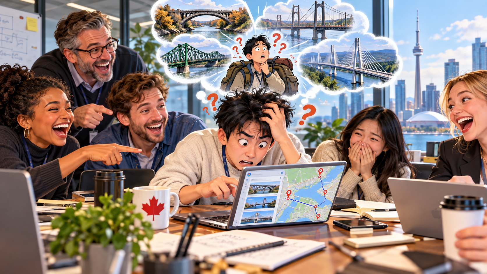 美剧学英语:cross that bridge when you come to it - 加拿大办公室里,老板说“到桥边再过桥”,我真的打开了Google Maps……