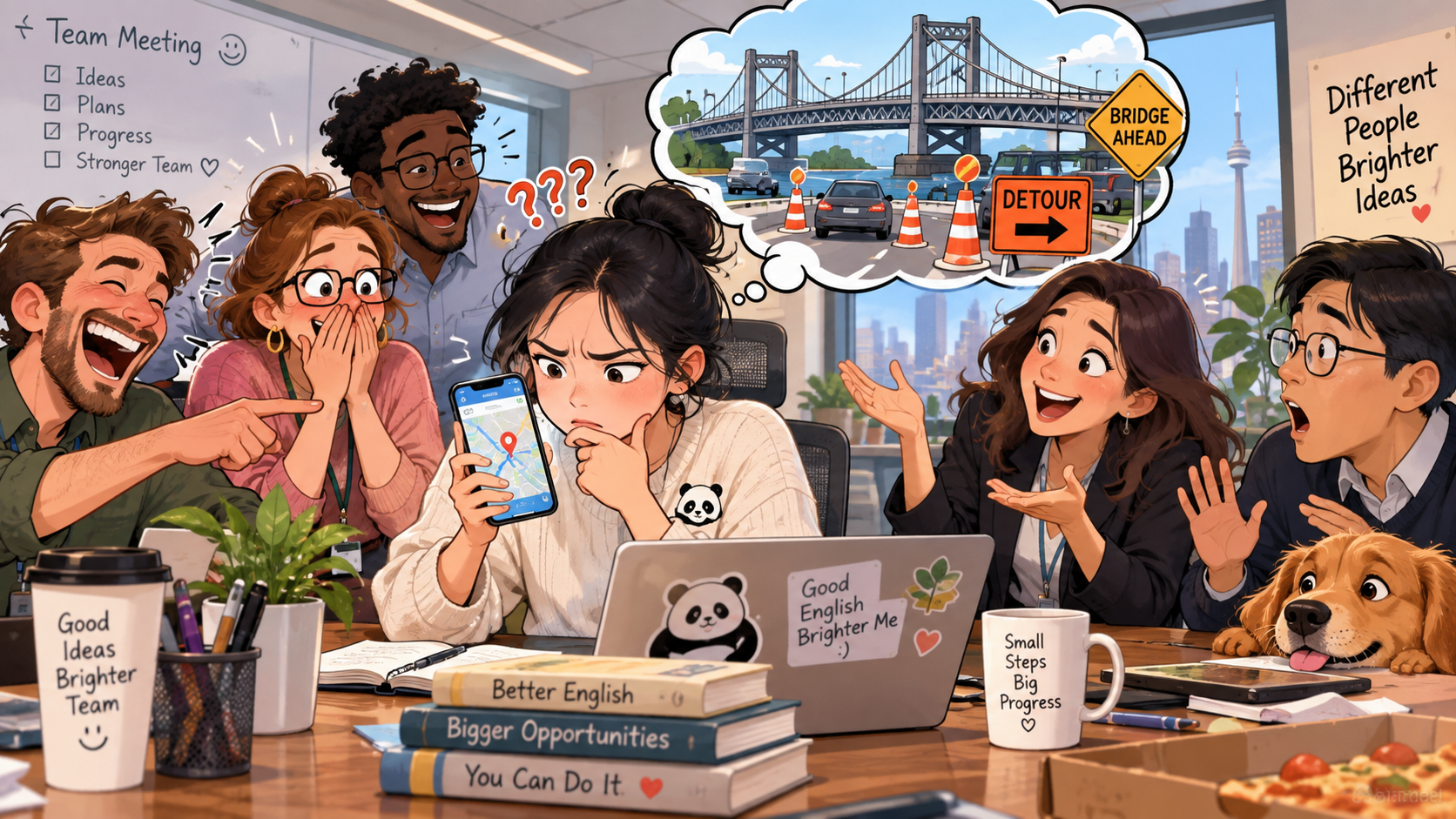 美剧学英语:cross the bridge when you come to it - 加拿大办公室开会,同事说“到桥再过”,我真的打开了Google Maps……