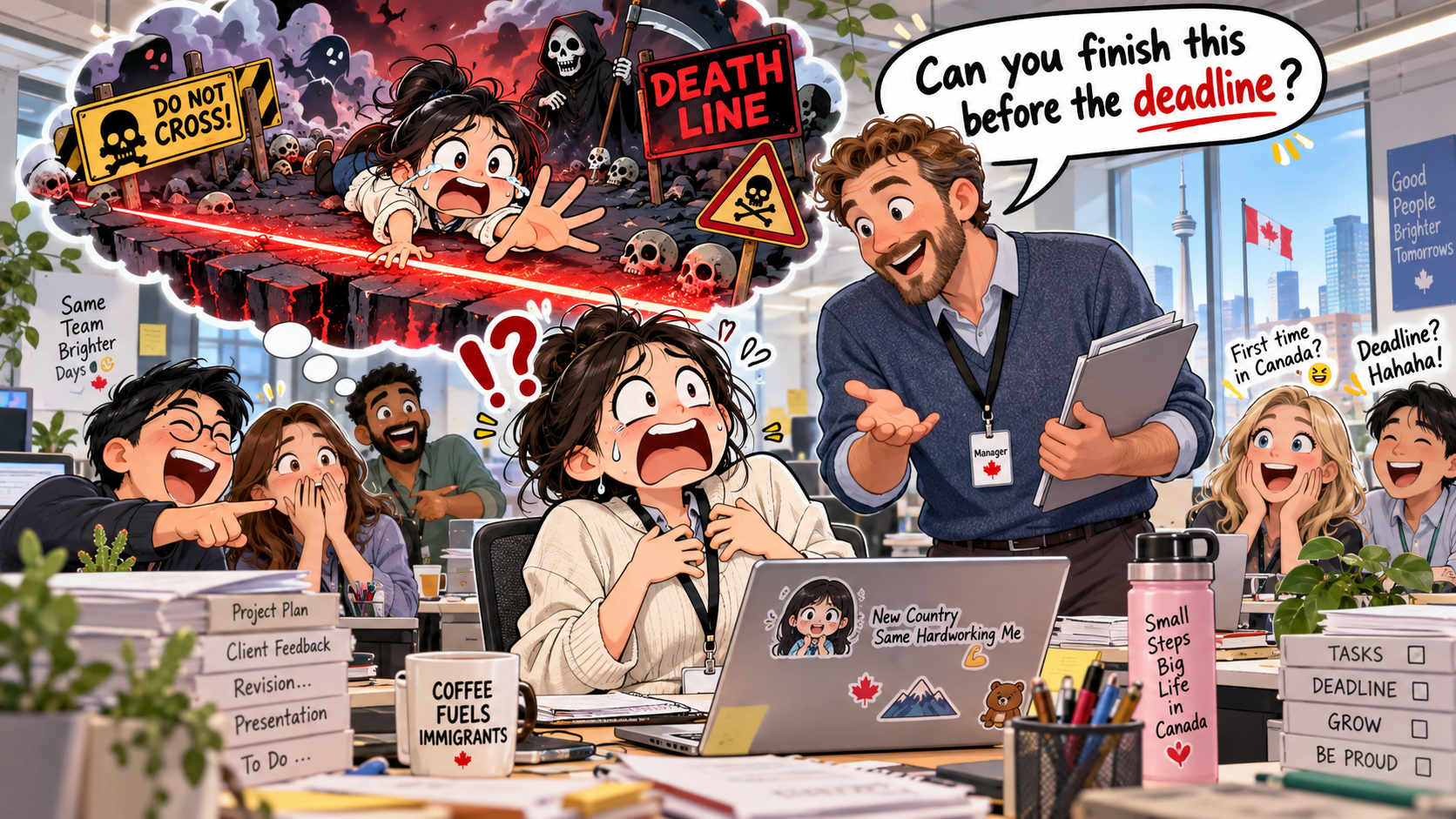 美剧学英语：deadline - 加拿大办公室里同事说“deadline”，我脑子里真的出现了一条“死亡线”