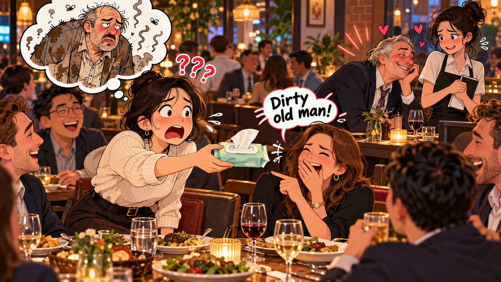 美剧学英语:dirty old man - 加拿大公司聚餐,同事说旁边那位是“dirty old man”,我差点递给他一张湿巾……