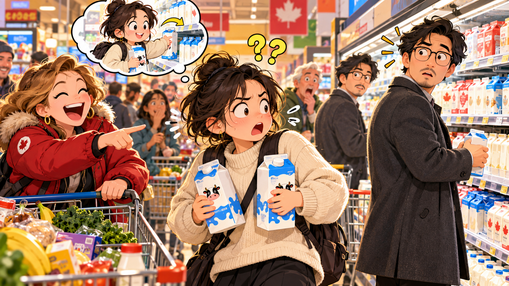 美剧说英语:do a double take - 加拿大超市里朋友说“do a double take”,我竟然又拿了一盒牛奶