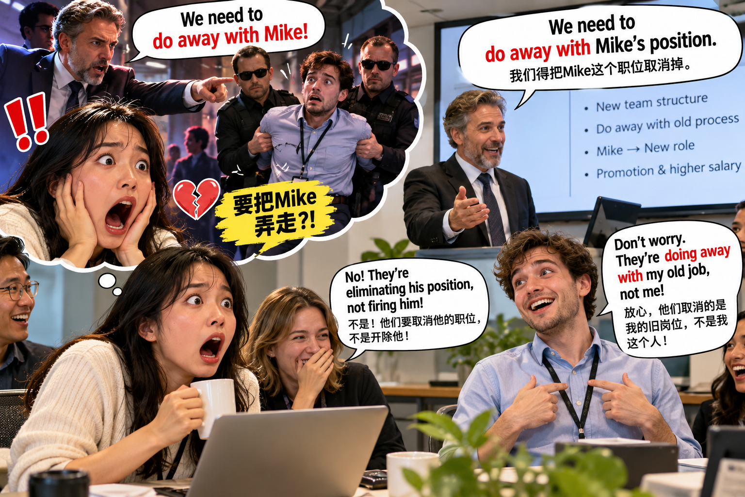 美剧说英语:do away with - 加拿大办公室经理说要“do away with”一个同事,我差点以为公司出了大事……