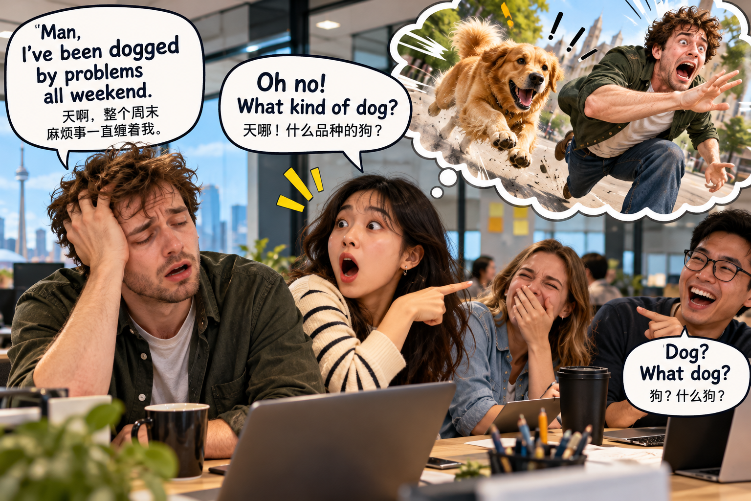 美剧说英语：dog - 加拿大办公室同事说“I've been dogged”，我竟然问他狗是什么品种……