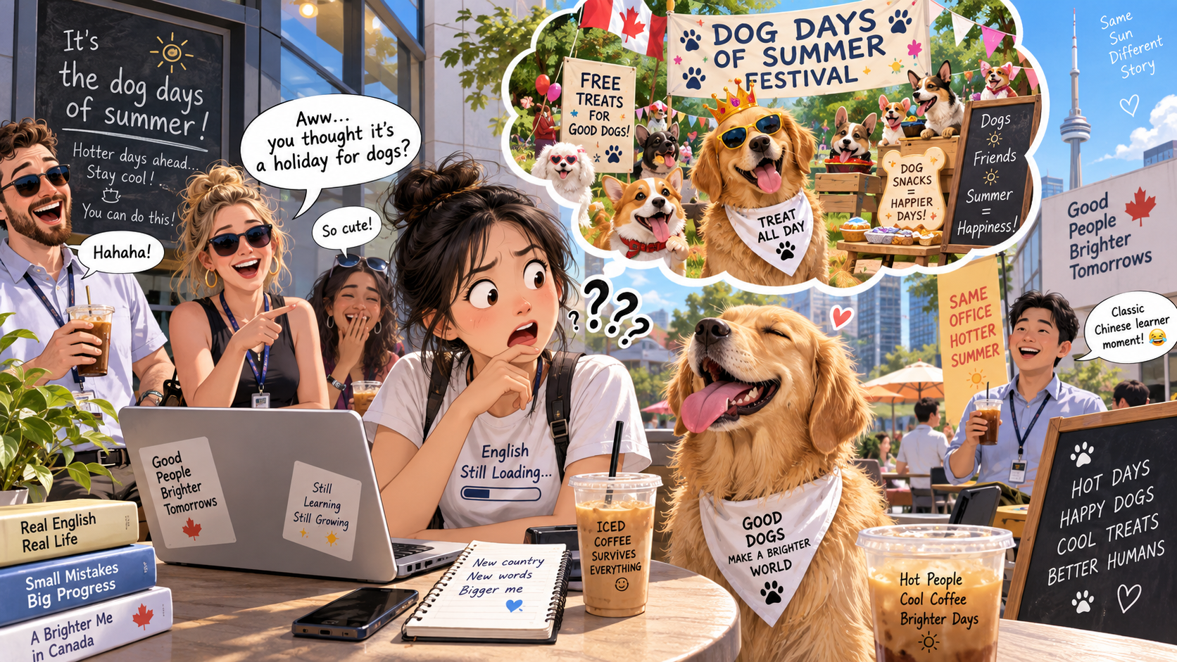 美剧学英语：dog day - 加拿大同事说“dog days”，我低头看了看办公室的狗……