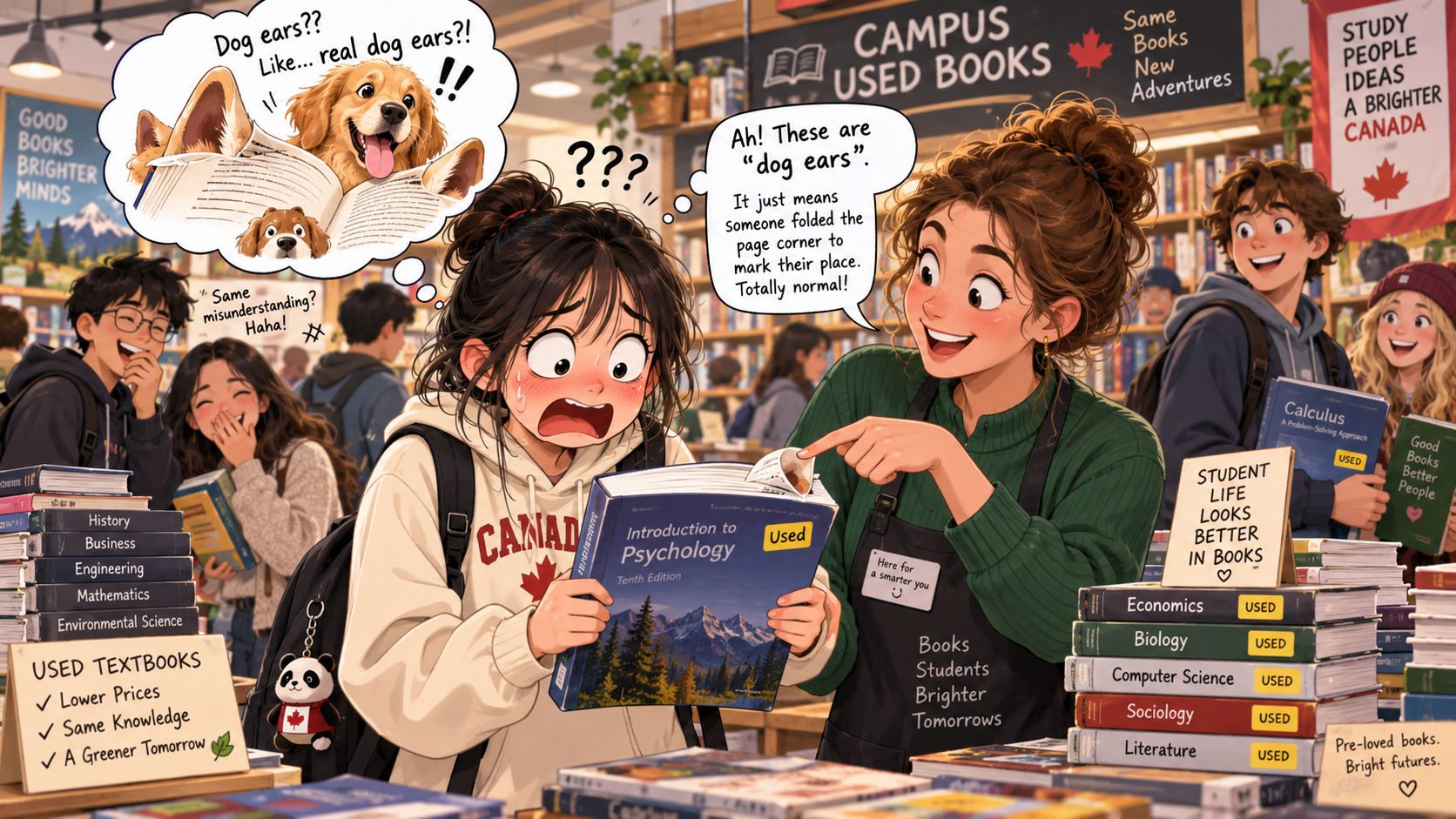 美剧学英语:dog ears - 加拿大学校二手书店里,店员说这本书有“dog ears”,我差点问:狗在哪?