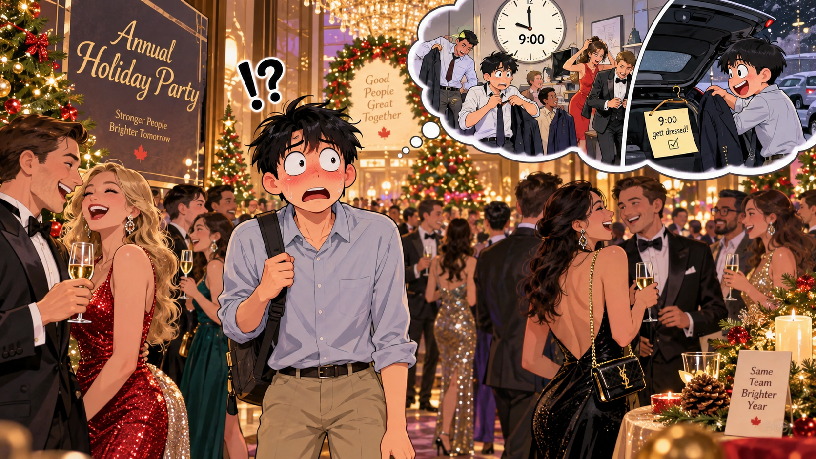 美剧学英语：Dressed to the nines - 加拿大公司年会，同事说“dressed to the nines”，我以为九点前必须换好衣服……