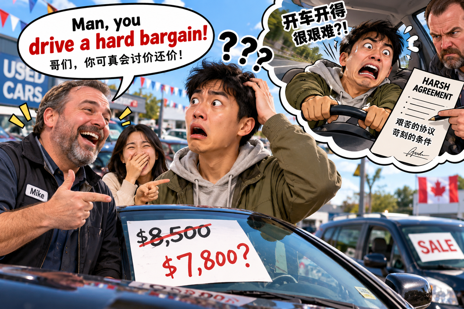 美剧说英语:drive a hard bargain - 加拿大买二手车,卖家说我“drive a hard bargain”,我以为他嫌我开车技术差……
