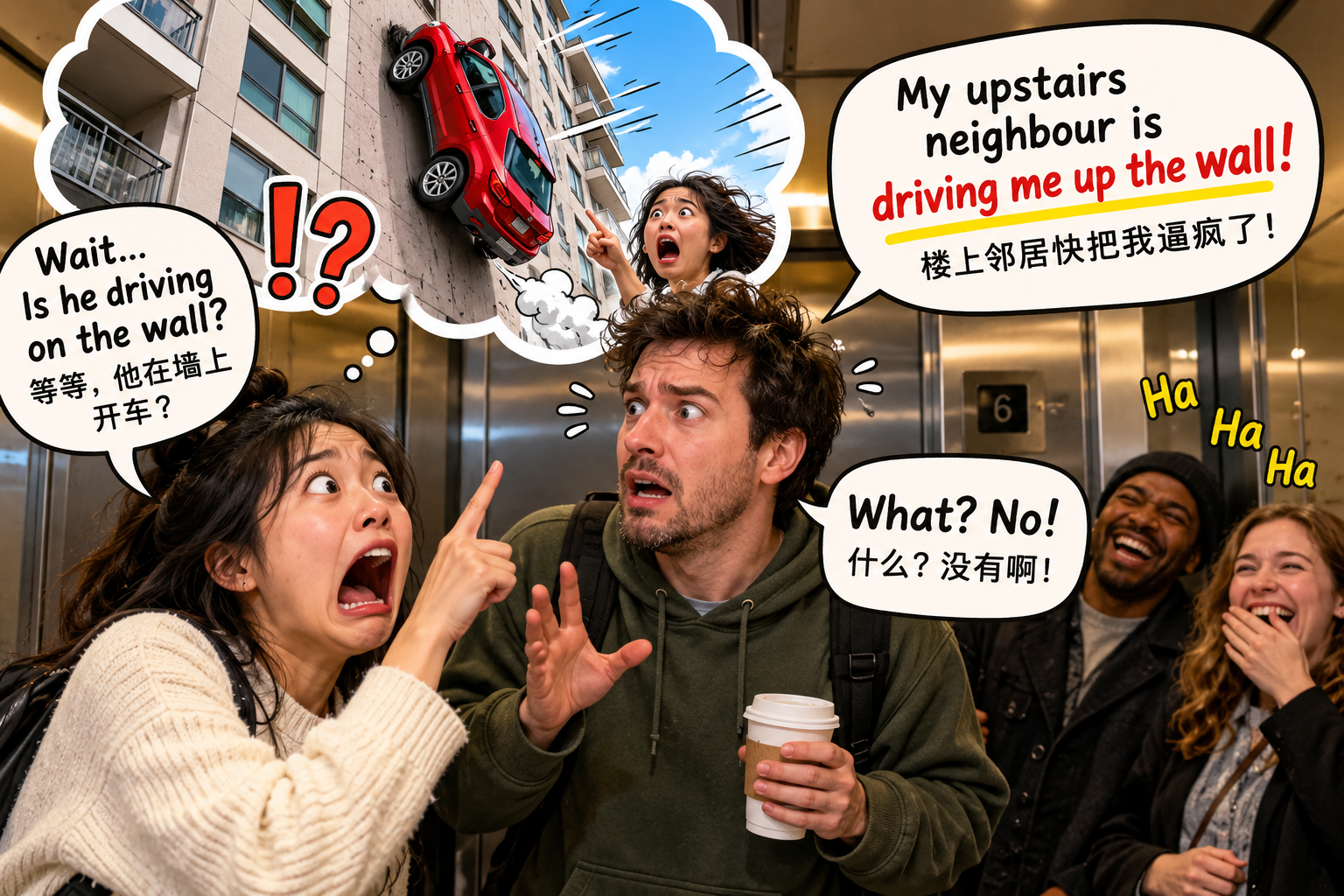 美剧说英语：driving me up the wall - 加拿大公寓邻居说“driving me up the wall”，我差点帮他报警……