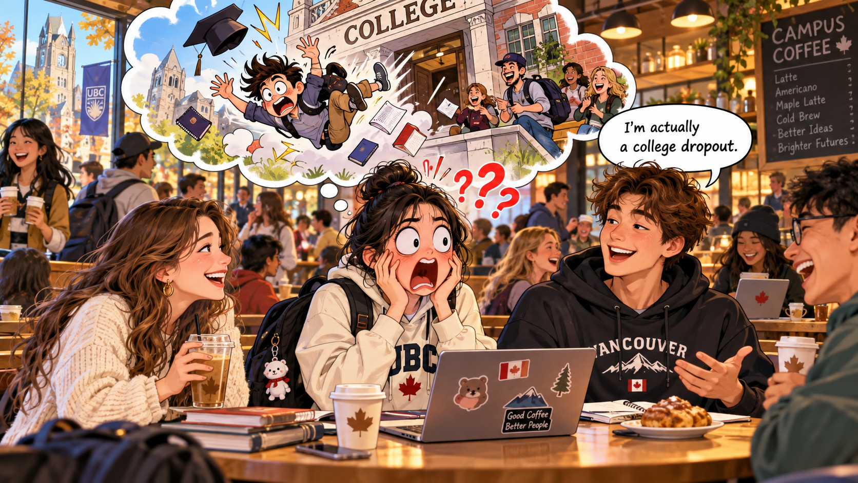 美剧学英语：dropout - 加拿大校园里同学说自己是“dropout”，我下意识看了看楼梯下面……