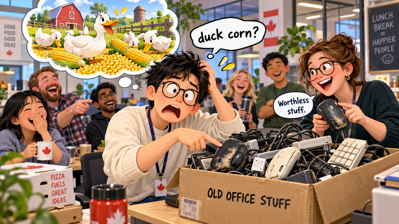 美剧学英语：duck corn - 加拿大办公室同事说“duck corn”，我还真以为他在聊鸭子饲料