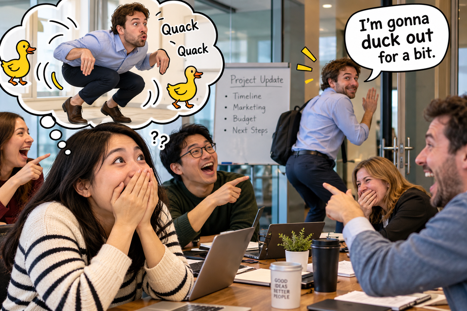 美剧说英语：duck out - 加拿大办公室同事说要“duck out”，我竟然以为他要学鸭子走路……