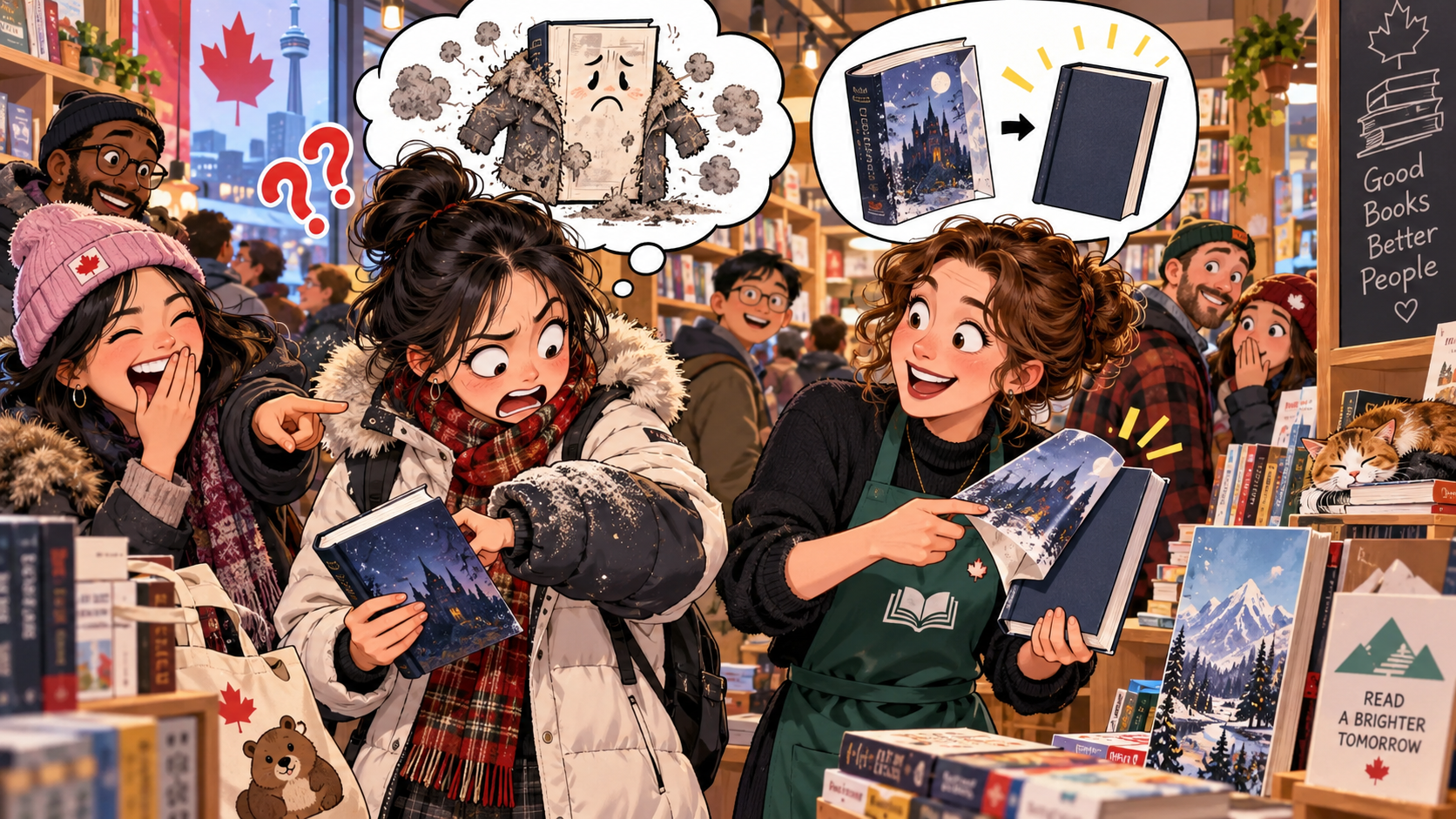 美剧学英语：dust jacket - 加拿大书店里，店员说这本书没有“dust jacket”，我低头看了看自己的外套……