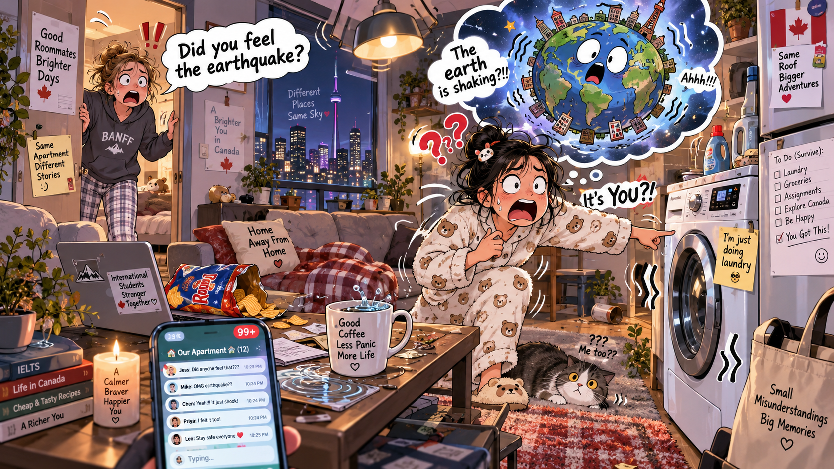 美剧学英语:earth quake - 温哥华公寓里室友问“Did you feel the earthquake?”我还跑去检查洗衣机……