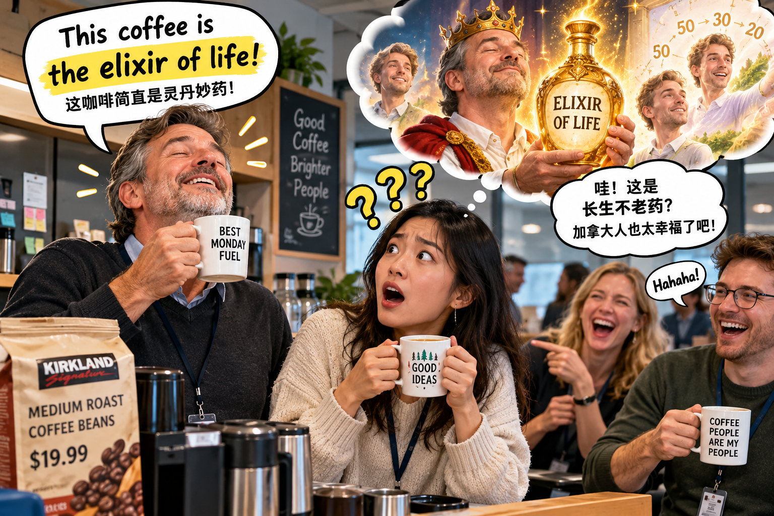 美剧说英语:elixir of life - 加拿大同事说咖啡是“长生不老药”,我差点问他在哪里买……