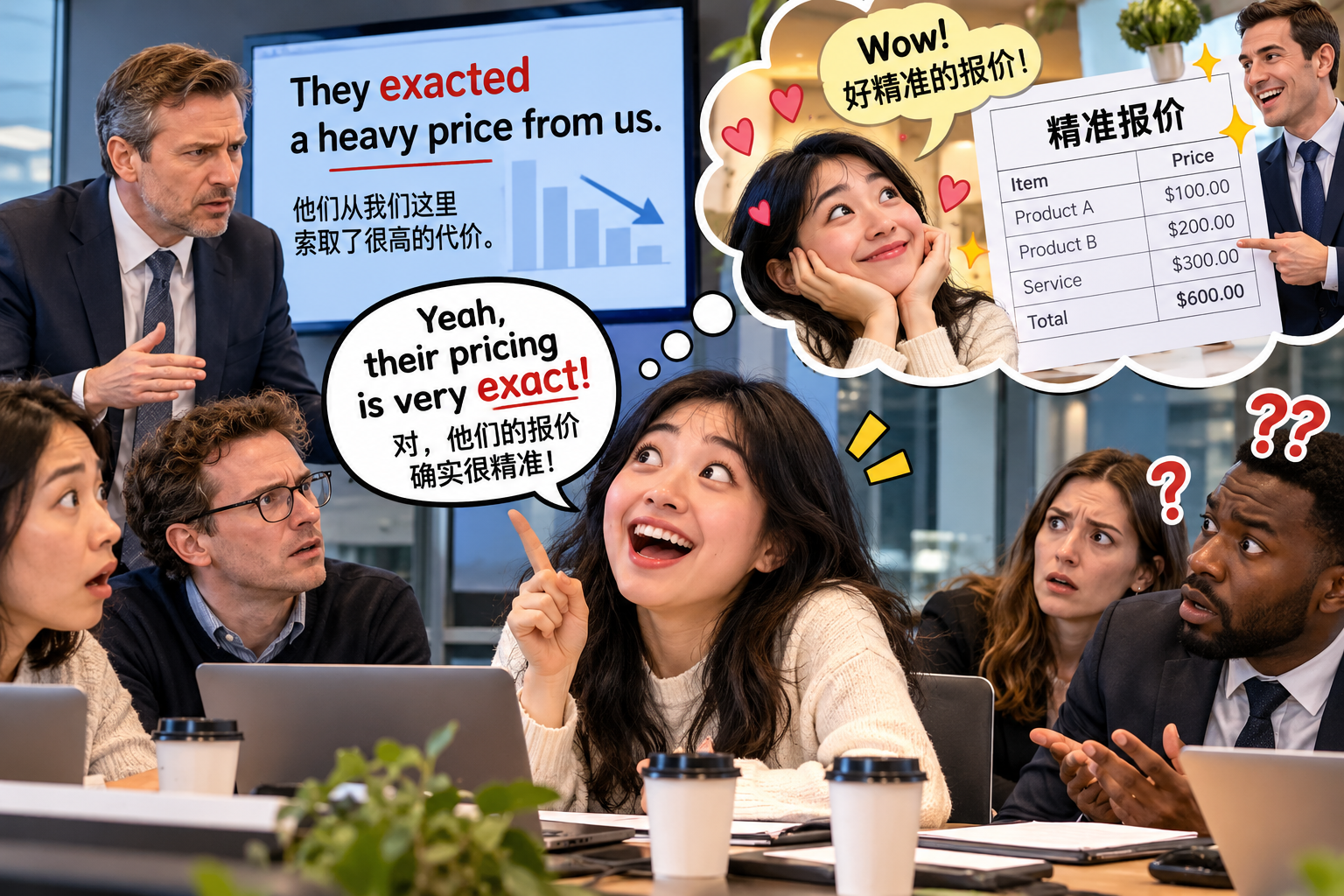 美剧学英语:exact - 加拿大公司说供应商“exacted a heavy price”,我还以为是在夸报价特别精准……