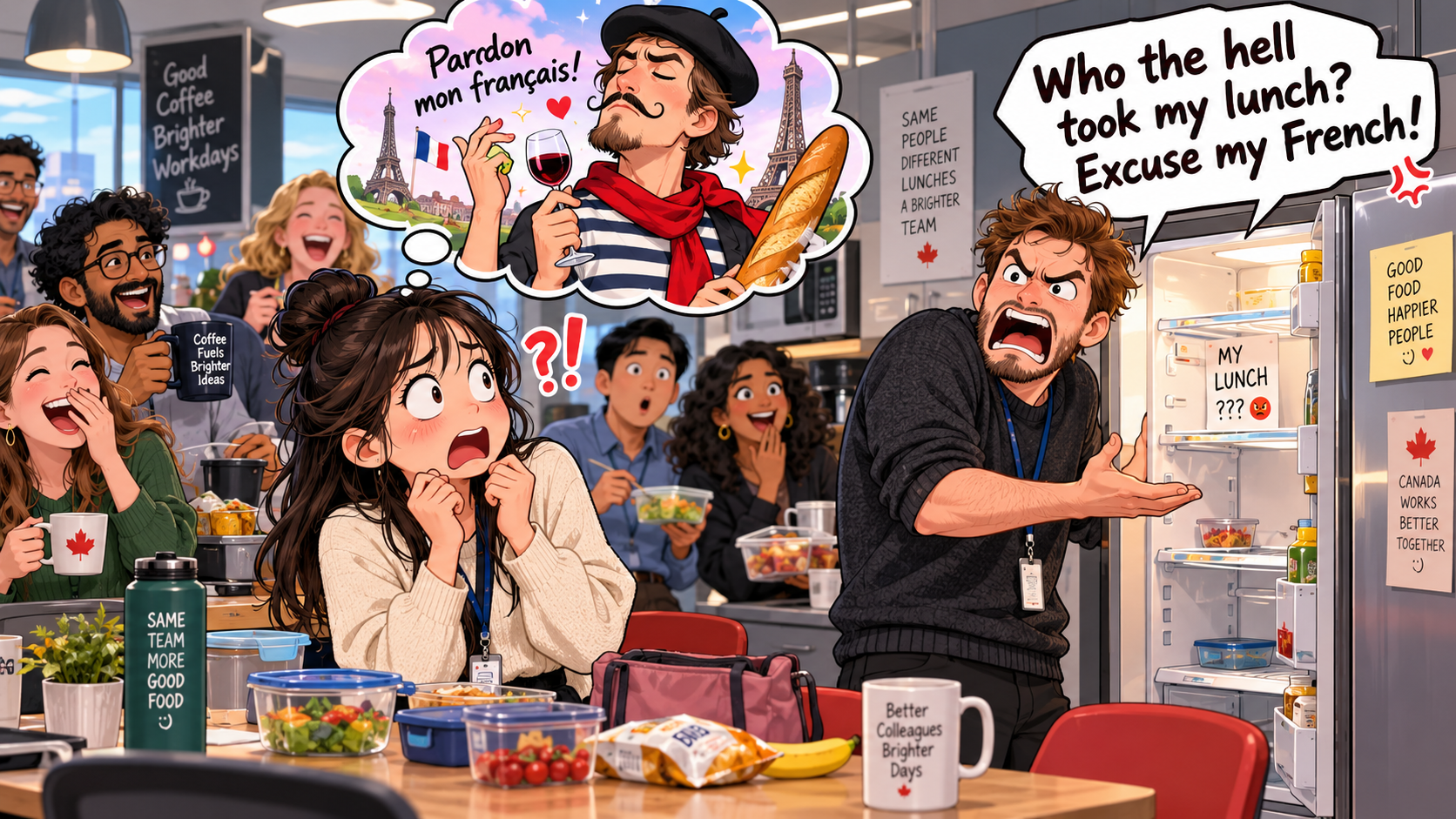 美剧学英语:Excuse my French - 加拿大办公室同事说“Excuse my French”,我真以为他会法语……