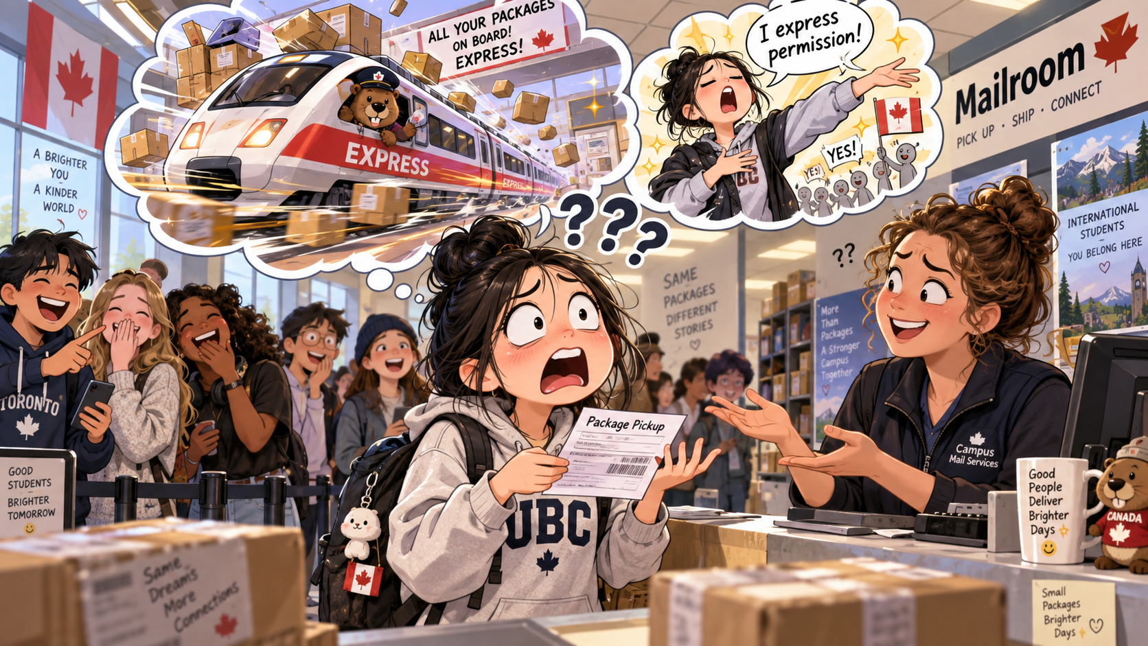 美剧学英语:express - 加拿大校园快递点,同事说“express”,我差点问他是哪趟快车