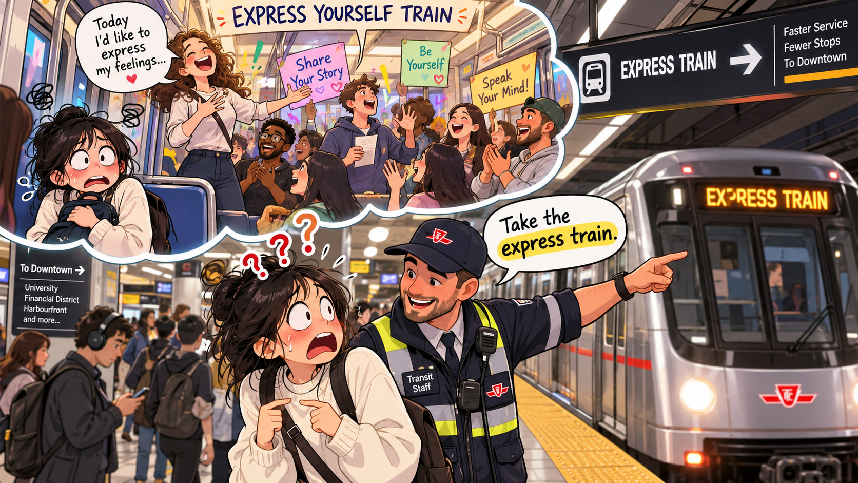 美剧学英语:express train - 加拿大地铁站工作人员让我坐“express train”,我还以为这是专门给人练口语的车……