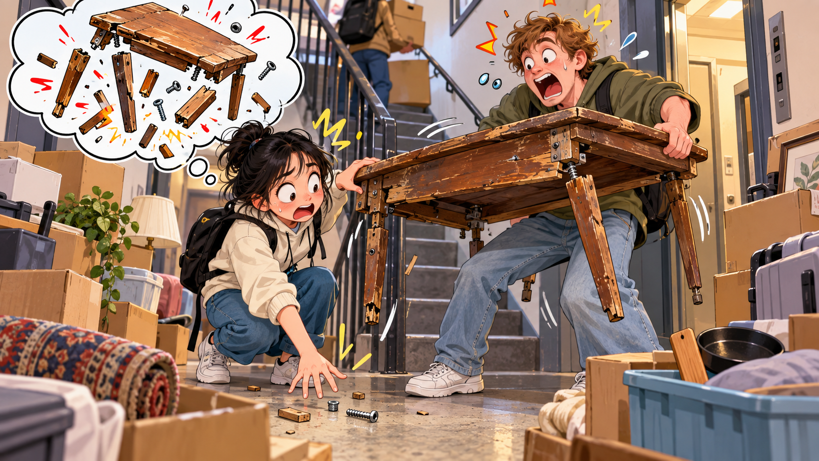美剧学英语:fall apart - 加拿大搬家时,朋友说桌子要“fall apart”,我赶紧去接零件……