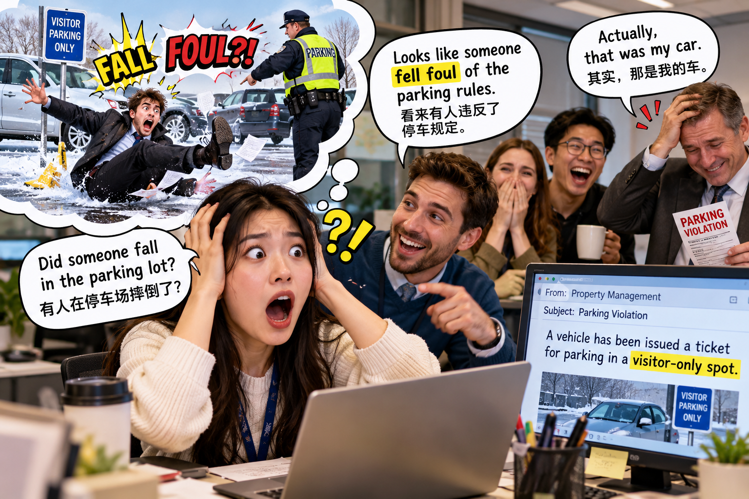 美剧说英语:fall foul - 加拿大办公室同事说“fall foul”,我以为有人摔倒犯规,差点去调监控……