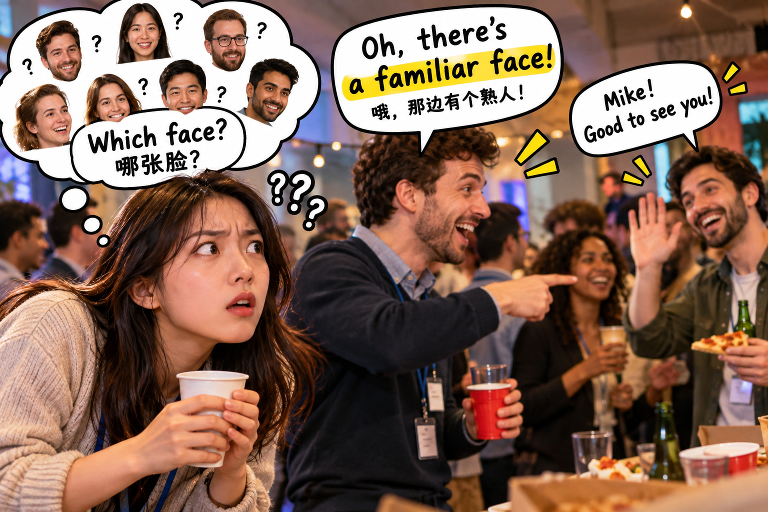 美剧说英语：familiar face - 加拿大公司活动上，同事说看到一张“familiar face”，我居然开始盯着别人脸看……