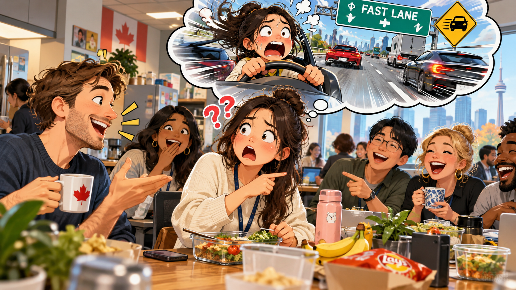 美剧说英语:fast lane - 加拿大办公室午休,同事说他厌倦了“fast lane”,我还以为他每天开车抢快车道