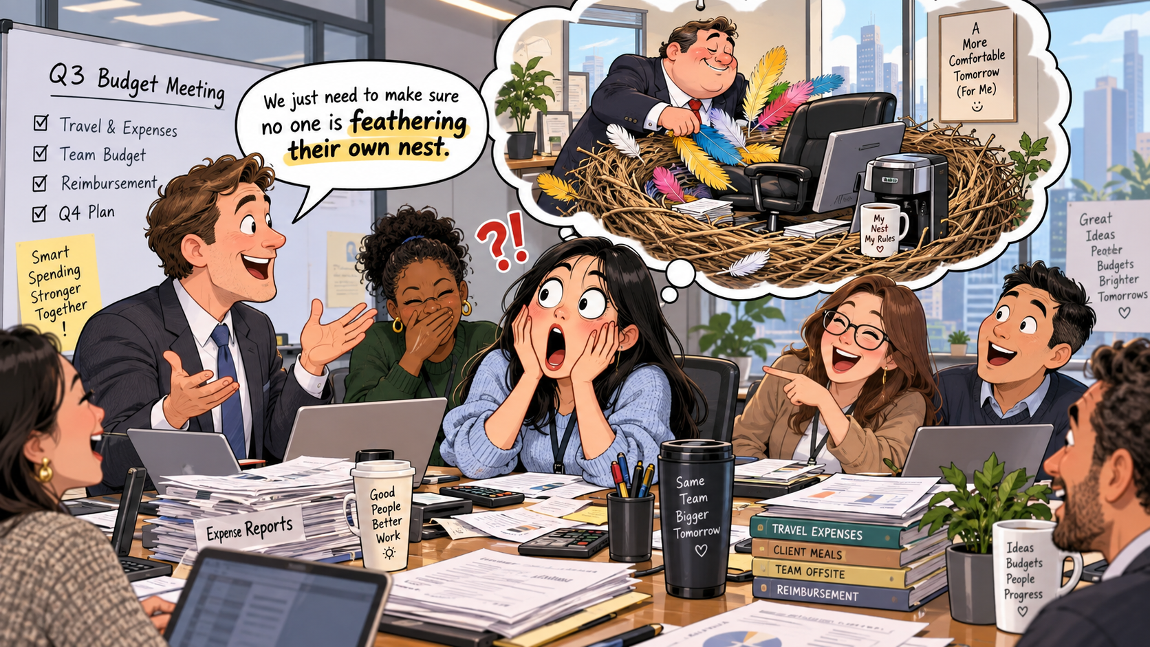 美剧学英语：feather one's own nest - 加拿大办公室报销会上，同事说他在“给自己的窝铺羽毛”，我居然认真找起了鸟窝