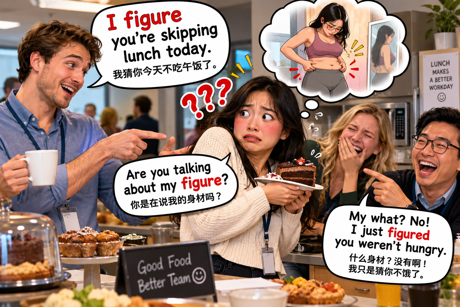 美剧说英语:figure - 加拿大办公室同事说“I figure”,我竟以为他在评价我的身材……