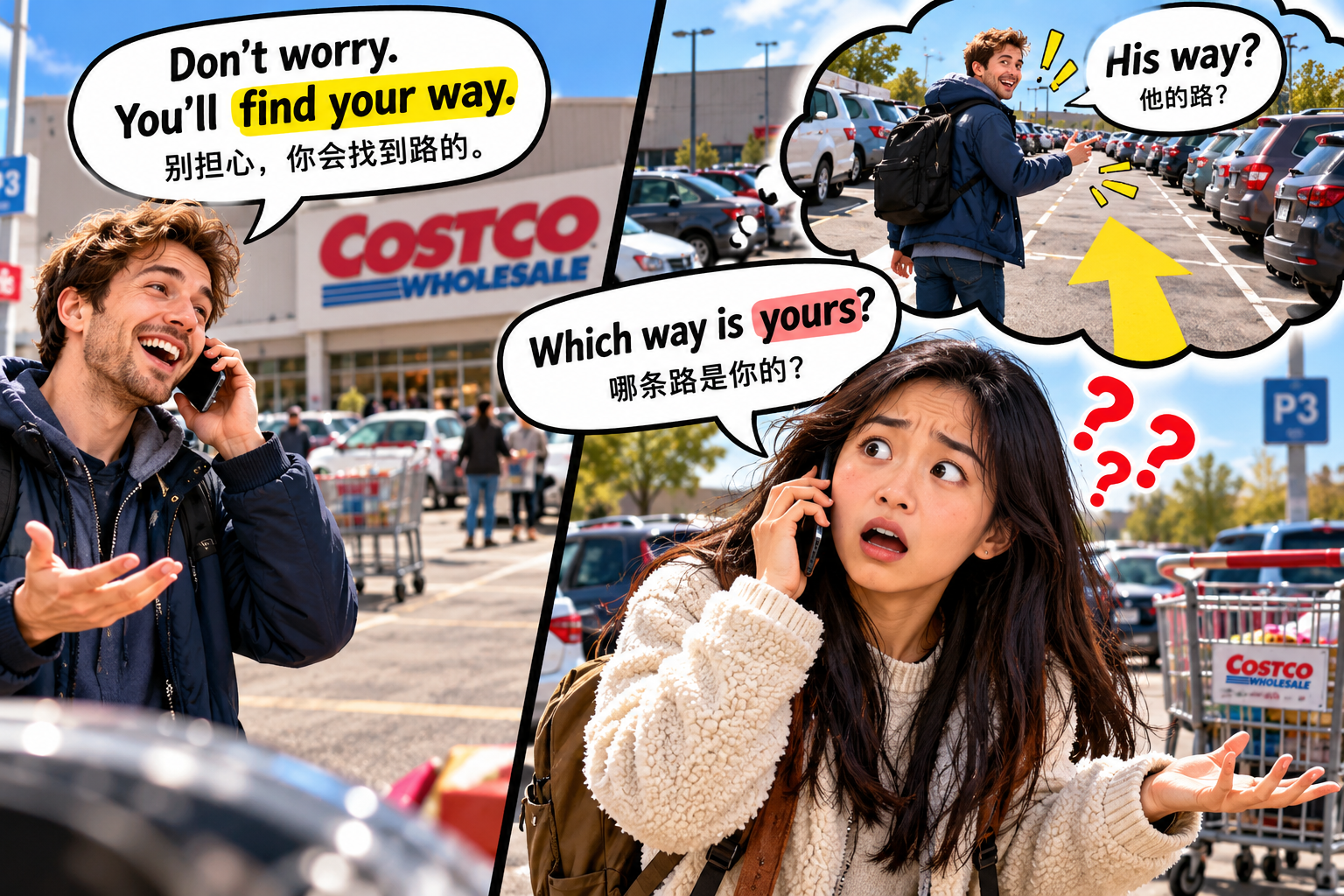 美剧说英语:find one's way - 加拿大商场停车场,同事说“find your way”,我竟然开始找他的车……