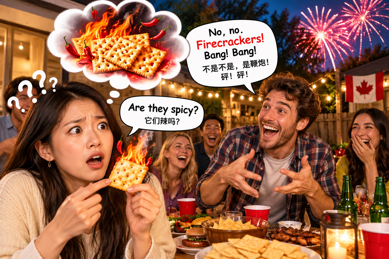 美剧说英语:firecrackers - 加拿大邻居说晚上要放“firecrackers”,我默默问:饼干还要点火?