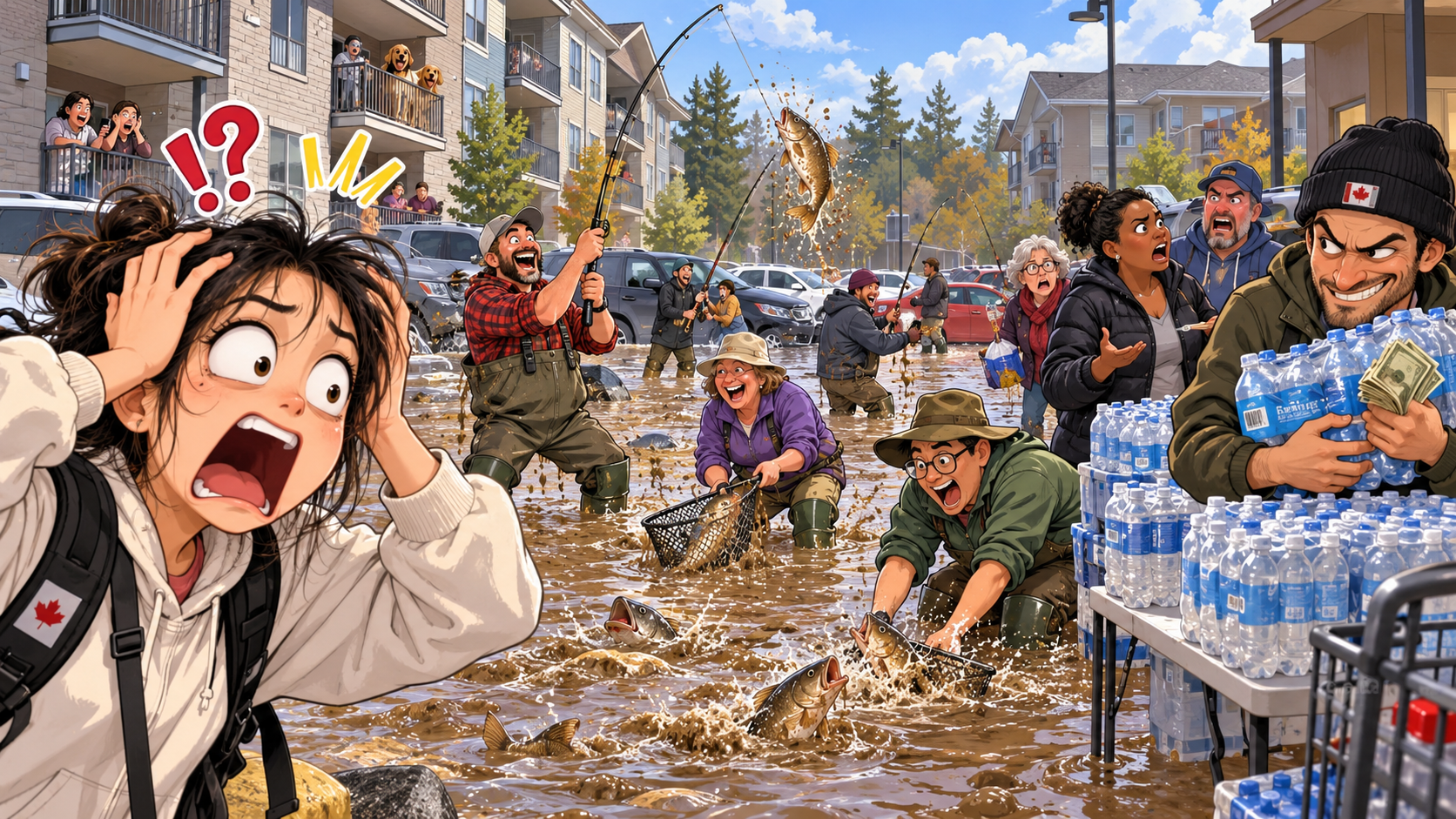 美剧学英语:fish in troubled waters - 加拿大公寓停水,同事说有人在“fish in troubled waters”,我还问:附近哪儿能钓鱼?