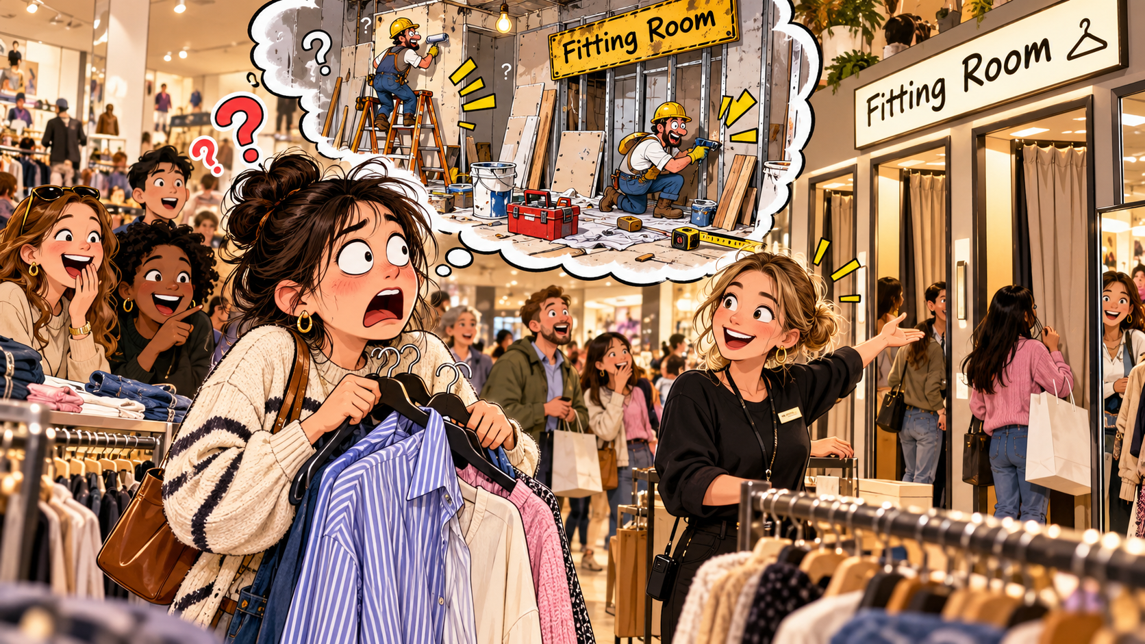 美剧说英语:fitting room - 加拿大商场店员让我去“装修房间”,我站在原地看了半天墙