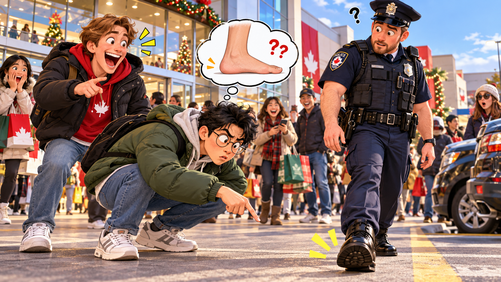 美剧学英语：flat foot - 加拿大商场门口，朋友说“flatfoot来了”，我低头看了半天他的鞋