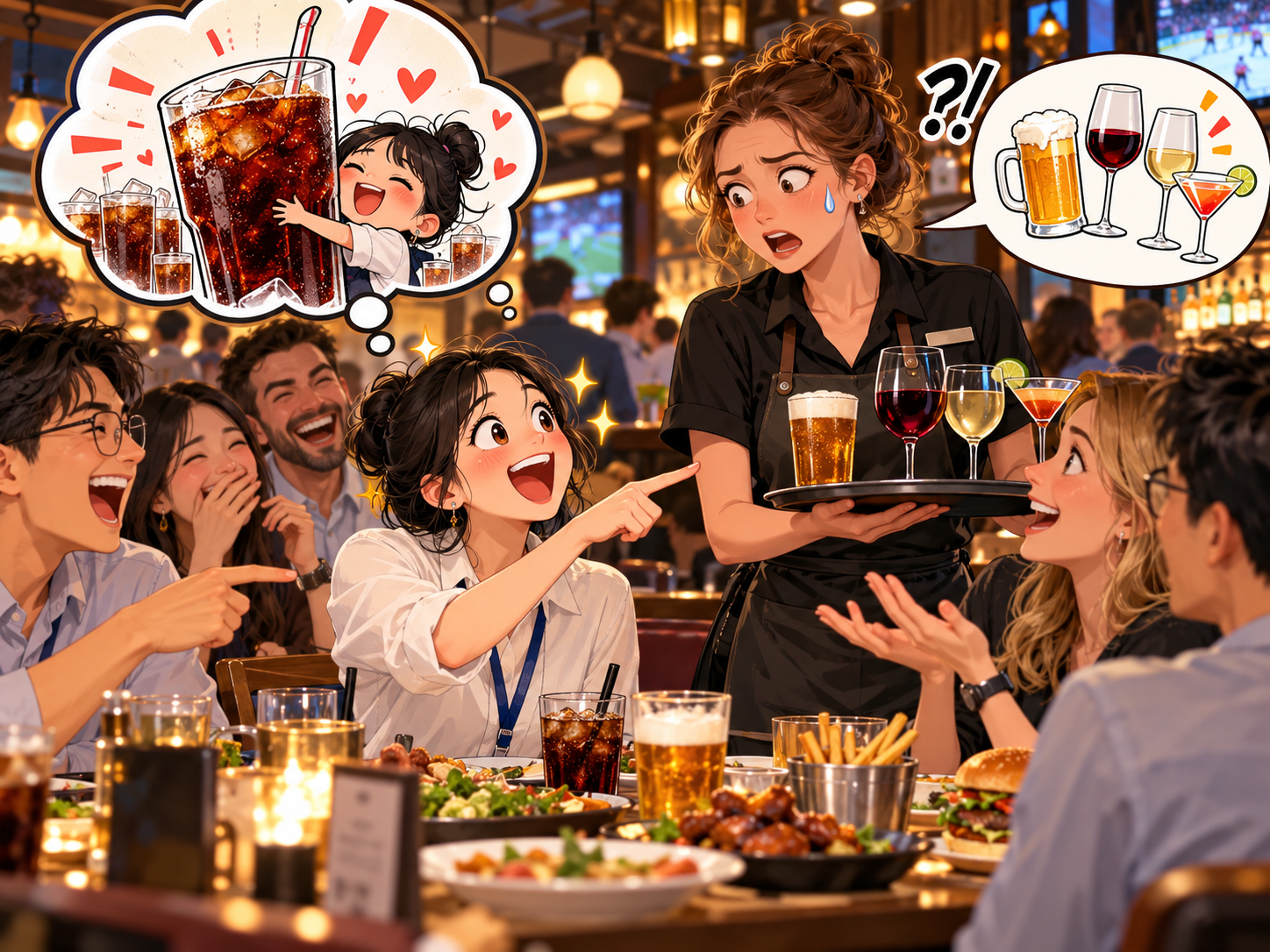 美剧说英语:free drink - 加拿大餐厅里服务员说“free drink”,我高兴地要了杯可乐……