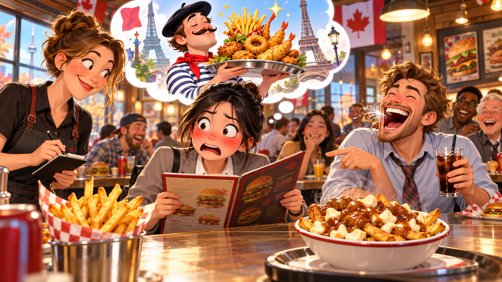 美剧说英语:french fries - 加拿大餐厅点餐,朋友说要French fries,我差点问服务员有没有加拿大的……
