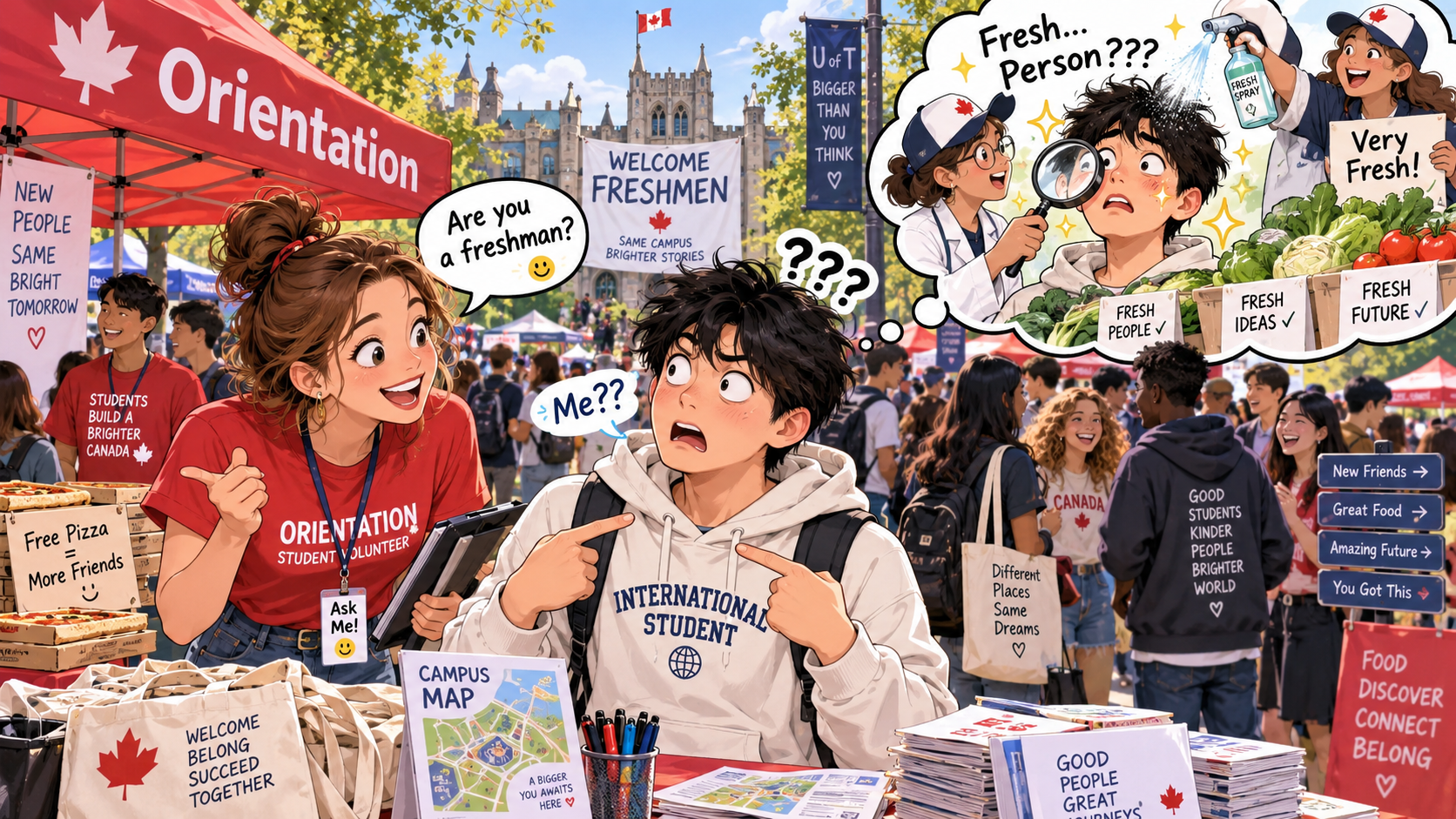 美剧学英语:freshman - 加拿大大学迎新会,学姐问我“Are you a freshman?”我认真回答:No, I’m not that fresh…