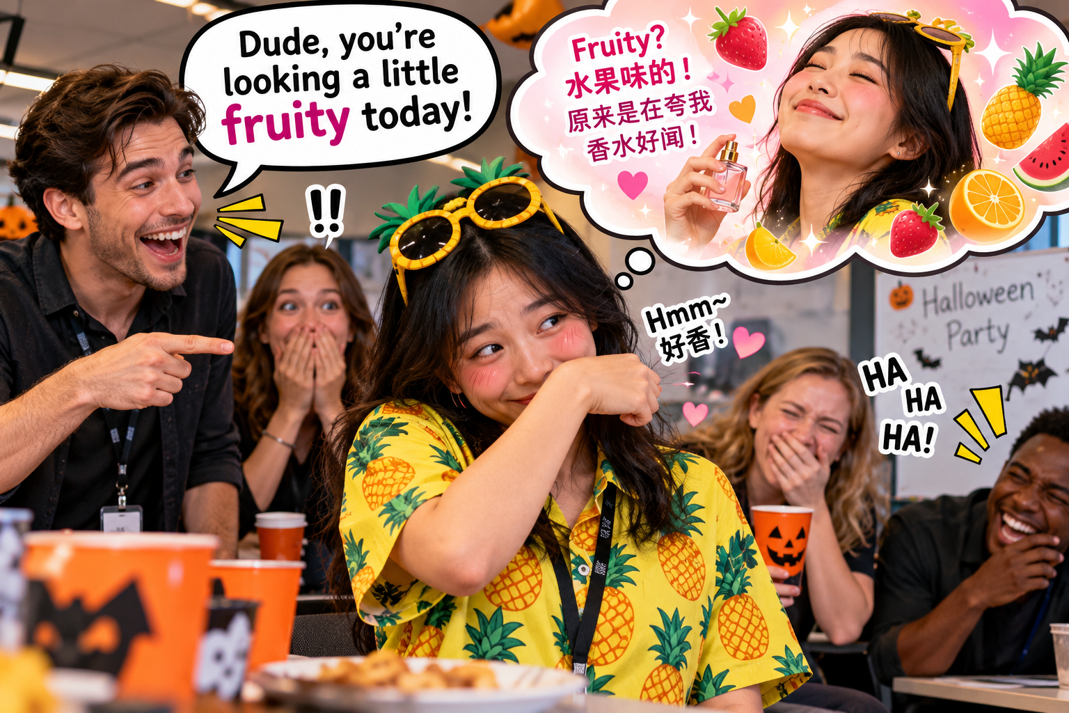 美剧说英语：fruity - 加拿大办公室同事说我“fruity”，我还以为他夸我身上有水果香……