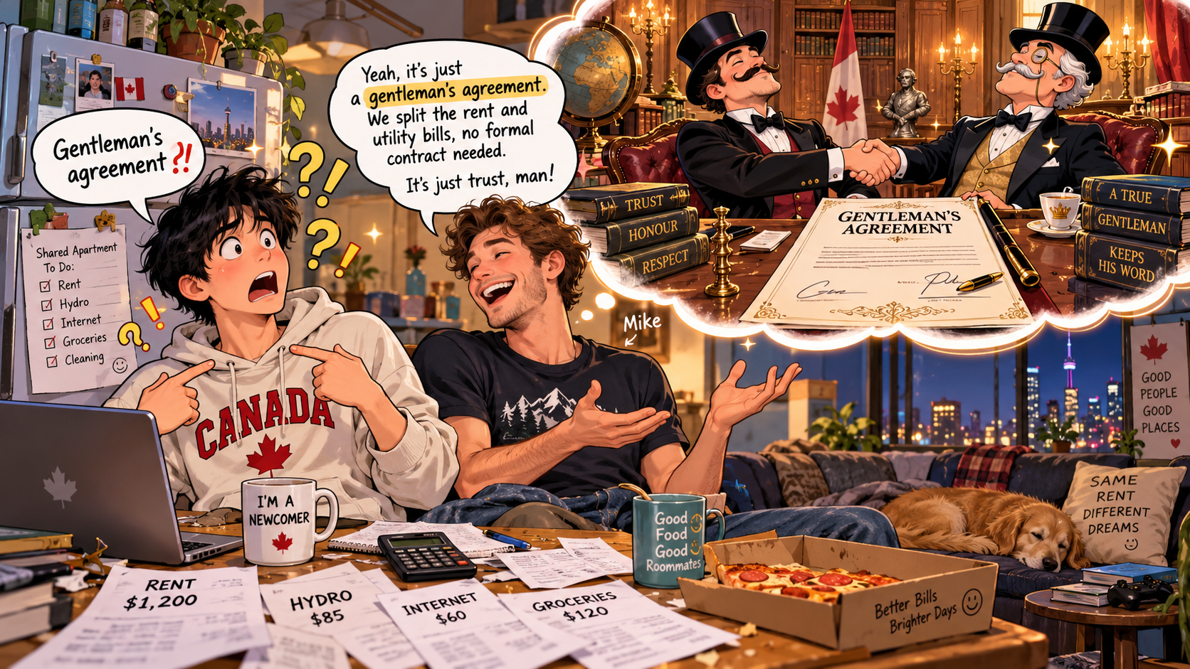 美剧说英语：gentleman's agreement - 加拿大室友说要签“gentleman's agreement”，我差点穿西装去签字……