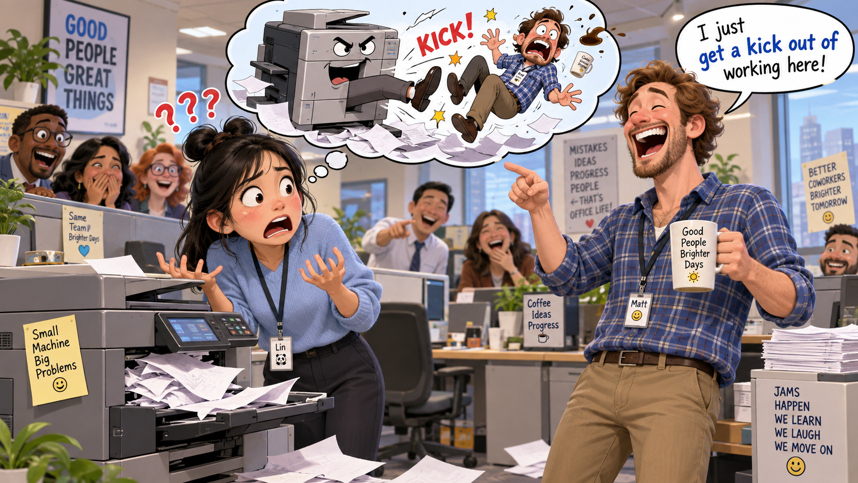 美剧学英语：get a kick out of - 加拿大办公室同事说“get a kick out of it”，我下意识看了看他的腿……