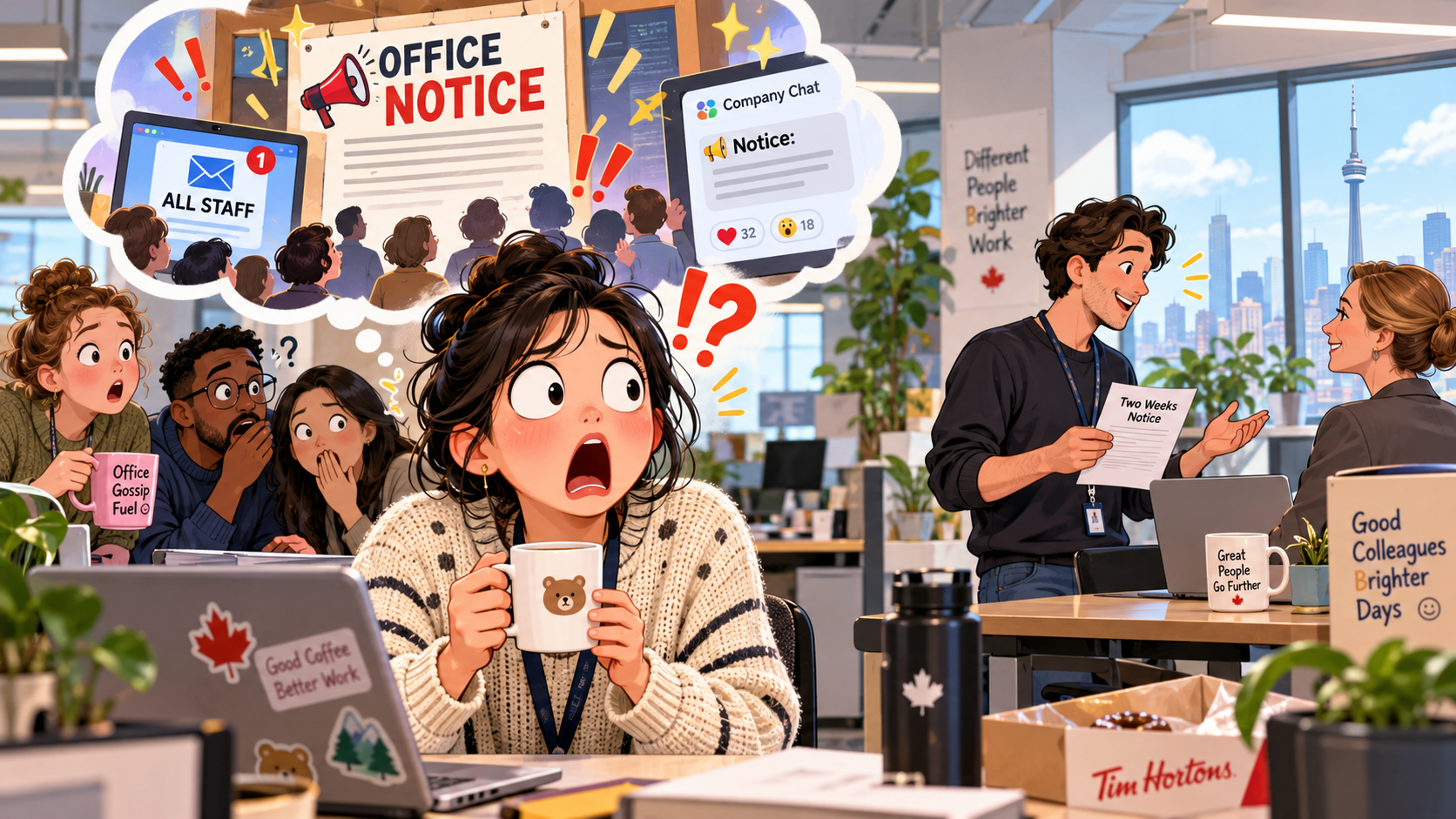 美剧说英语:give notice - 加拿大办公室里,同事说“give notice”,我还问:通知发群里了吗?