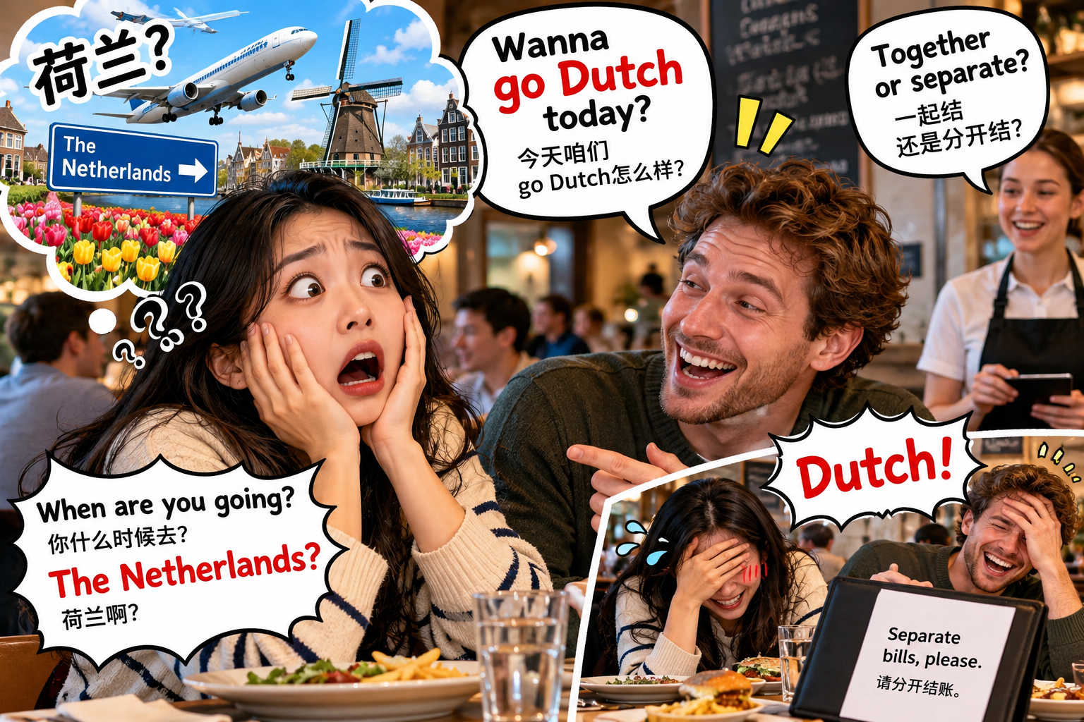 美剧说英语:go Dutch - 加拿大同事约我吃午饭,说要“go Dutch”,我差点打开机票网站……