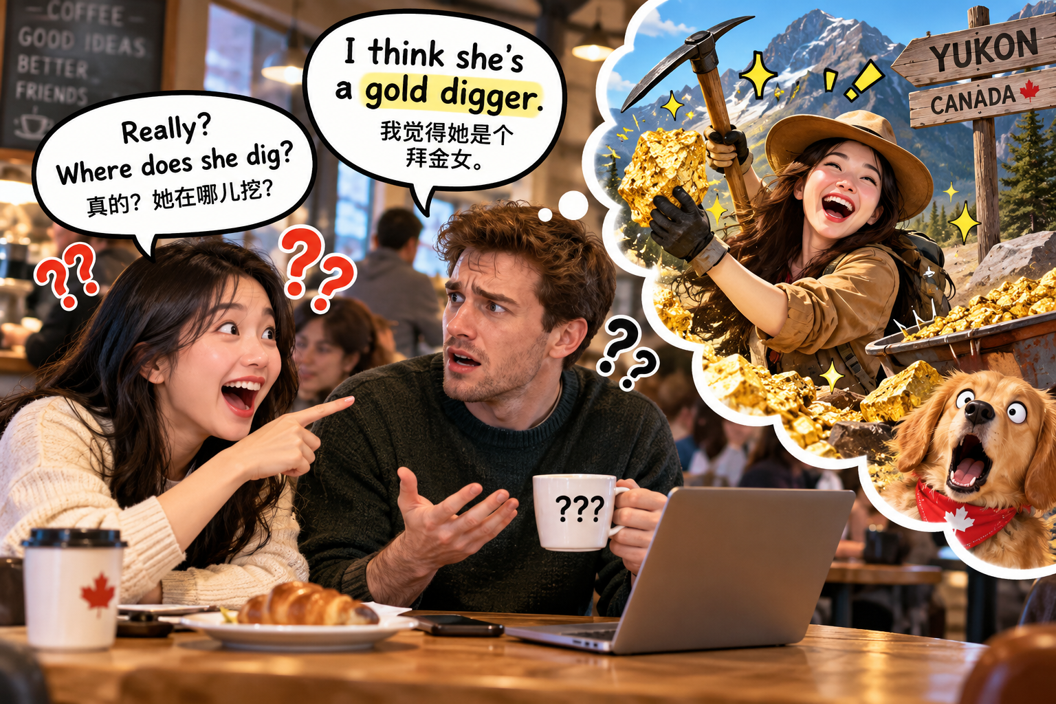 美剧说英语:gold digger - 加拿大朋友说约会对象是“gold digger”,我居然问她在哪里挖到金子……
