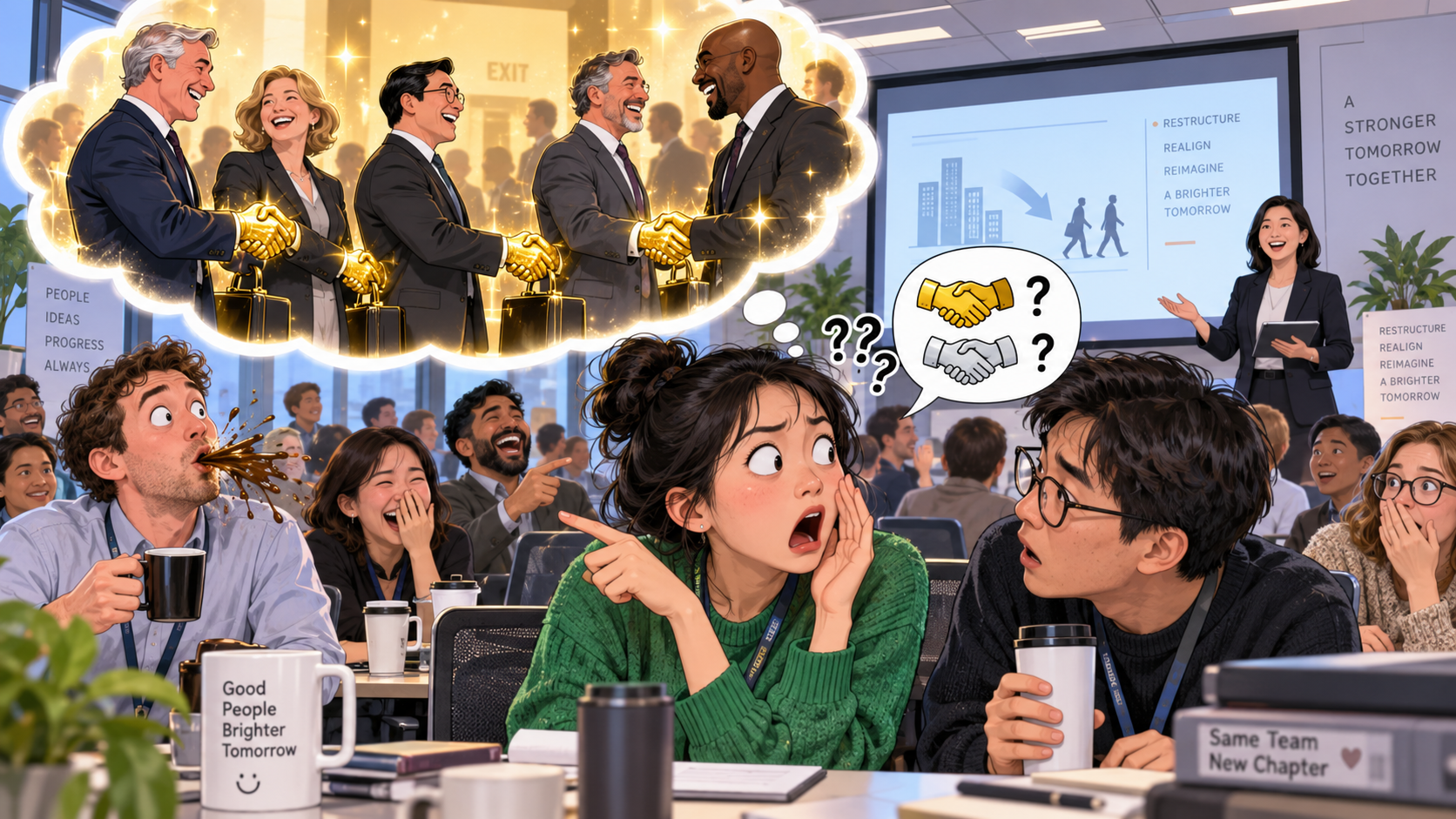 美剧学英语：golden handshakes - 加拿大办公室裁员会上听到“golden handshakes”，我居然问普通员工是不是拿银的……
